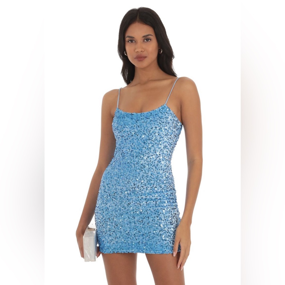 Lucy In The Sky Blue Sequin Mini Dress